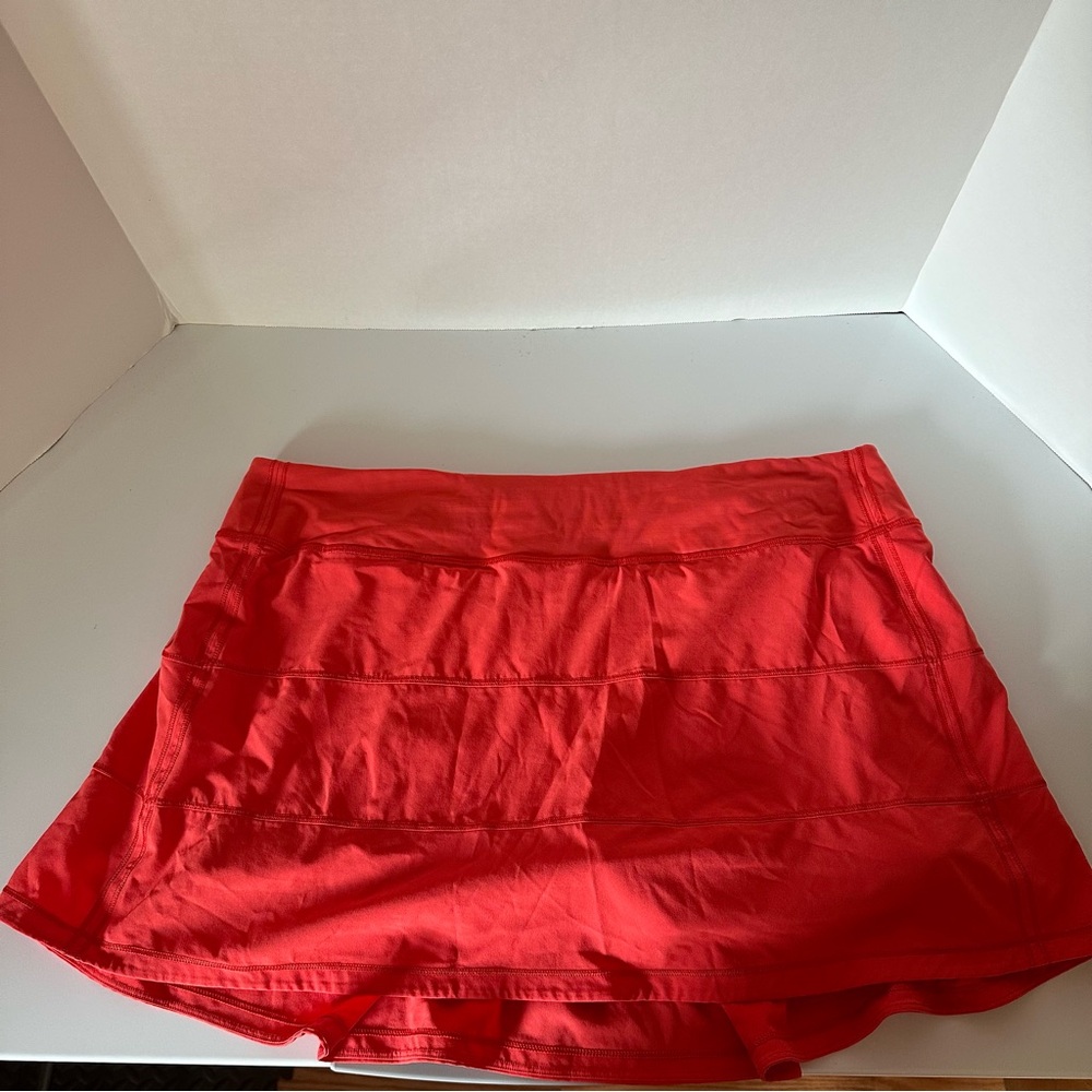 Lululemon Pace Rival Skirt, Orange, Size 14